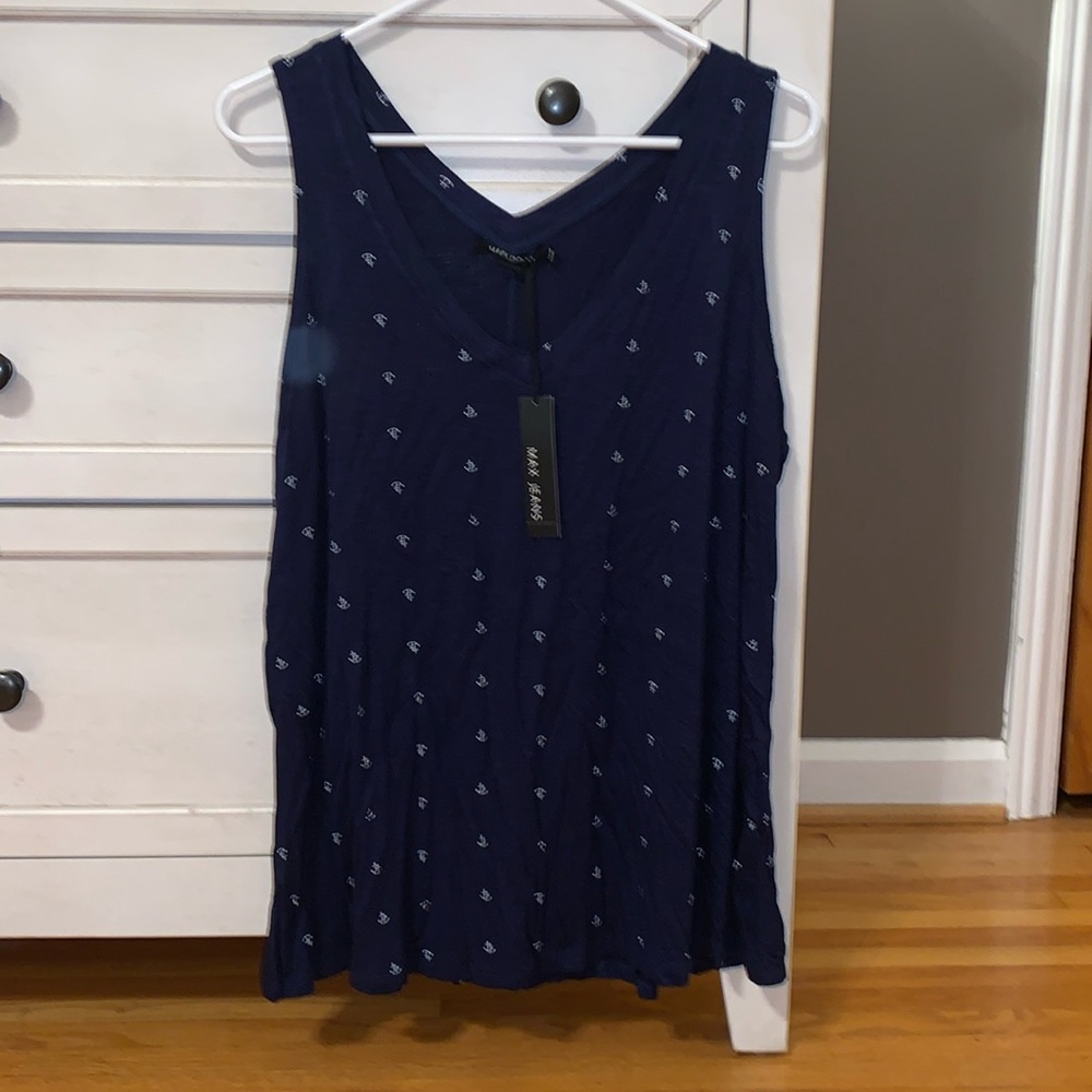 Max Jeans Navy Anchor tank top